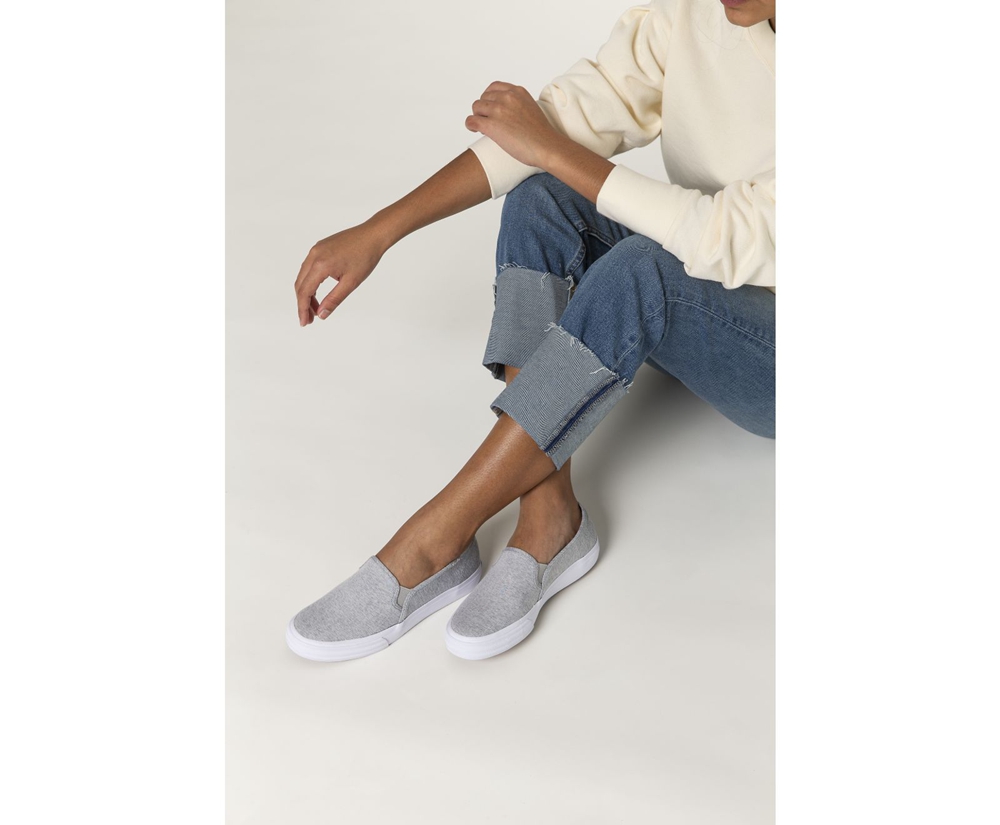 Slip Ons Keds Mujer Grises - Double Decker Heathered Woven - 7806-QVAKD